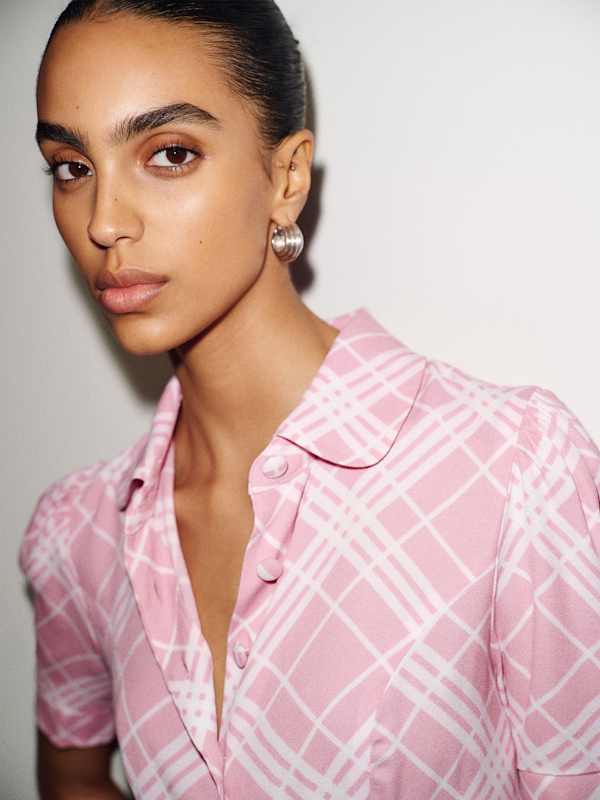 Elani Top - Rosa Plaid