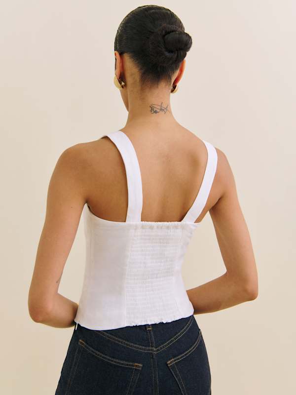 Darci Linen Top - White