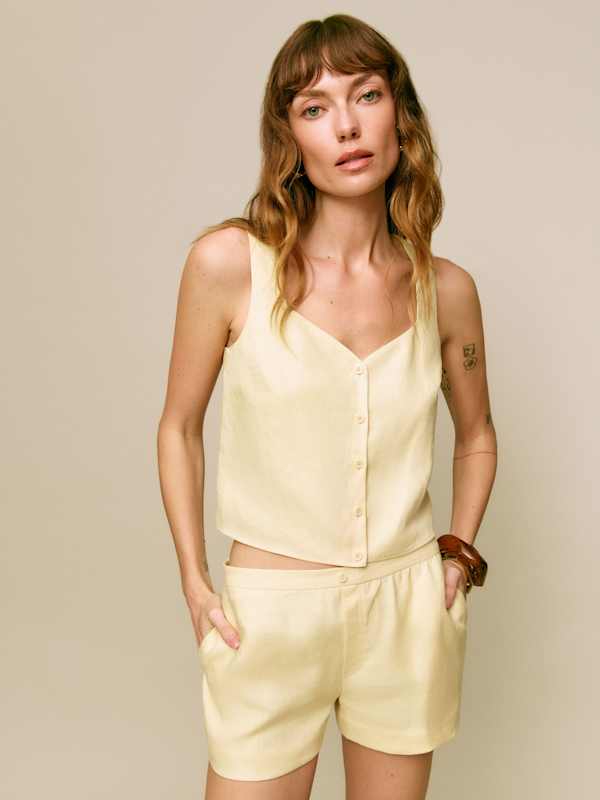 Gemma Linen Two Piece - Parmesan