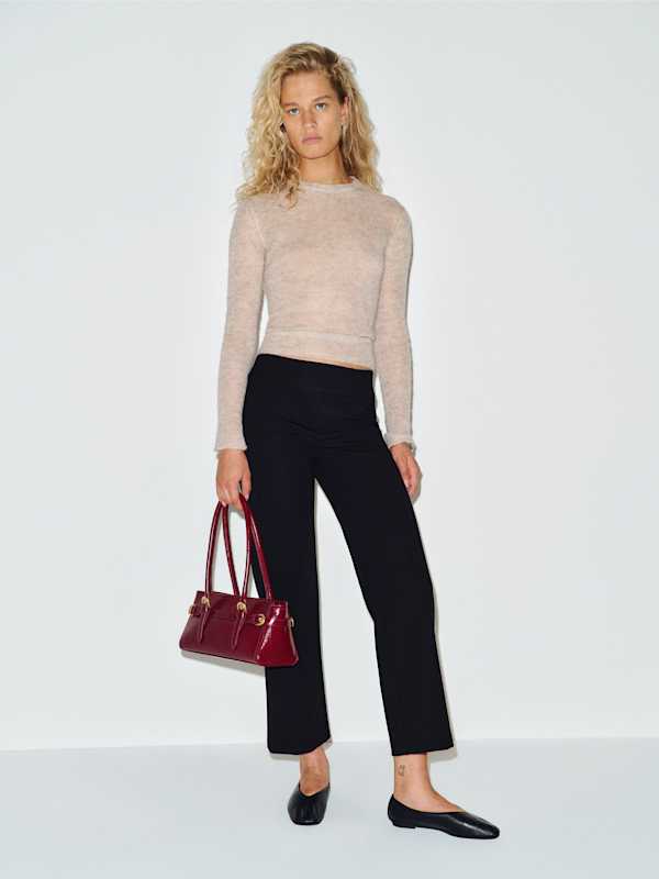 Palmer Cropped Knit Pant - Black