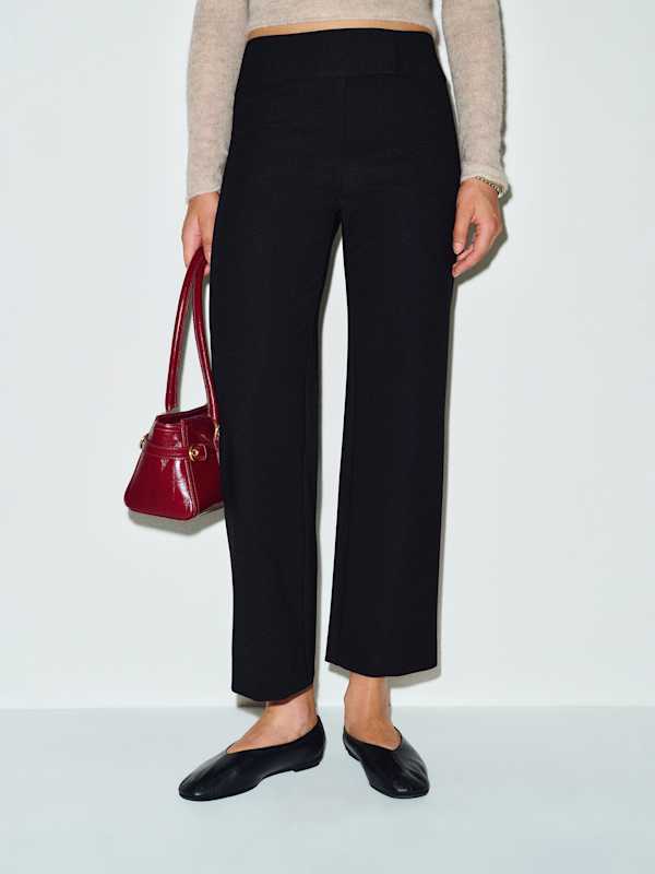 Palmer Cropped Knit Pant - Black