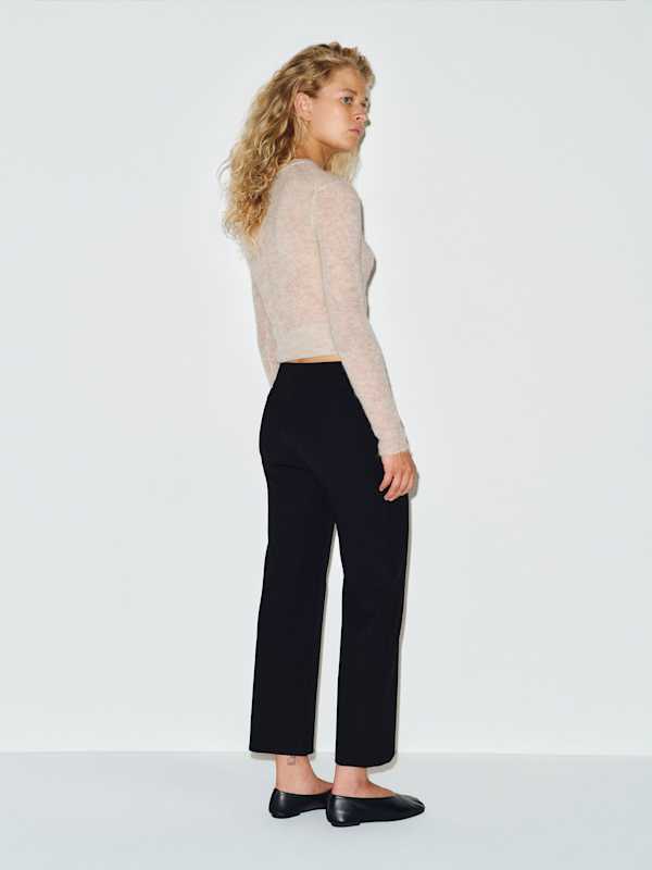 Palmer Cropped Knit Pant - Black