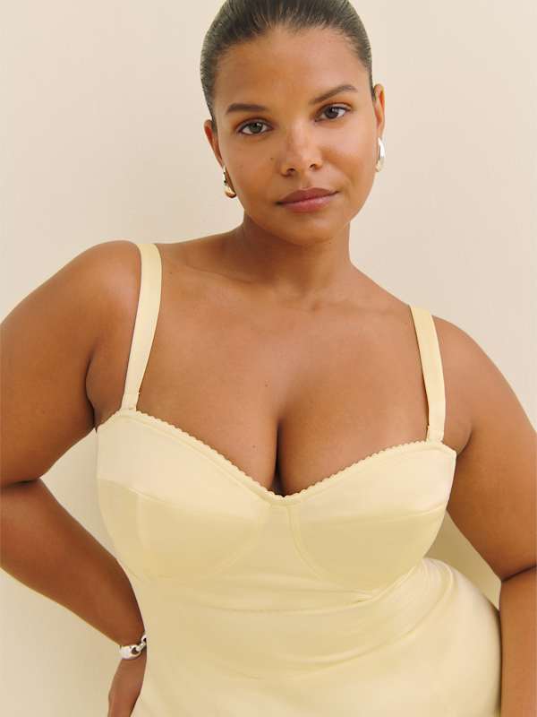 Britney Satin Dress Es - Buttercup