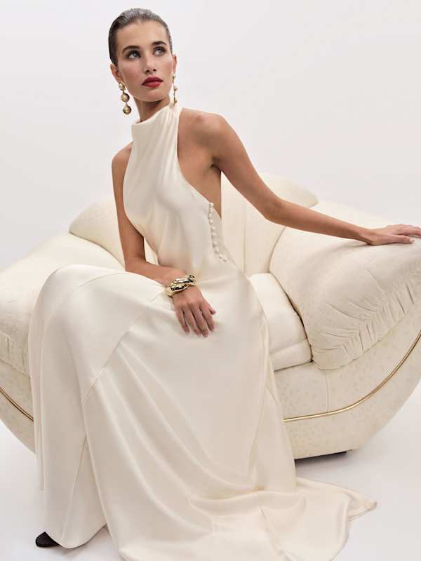 Roy Satin Dress - Fior Di Latte