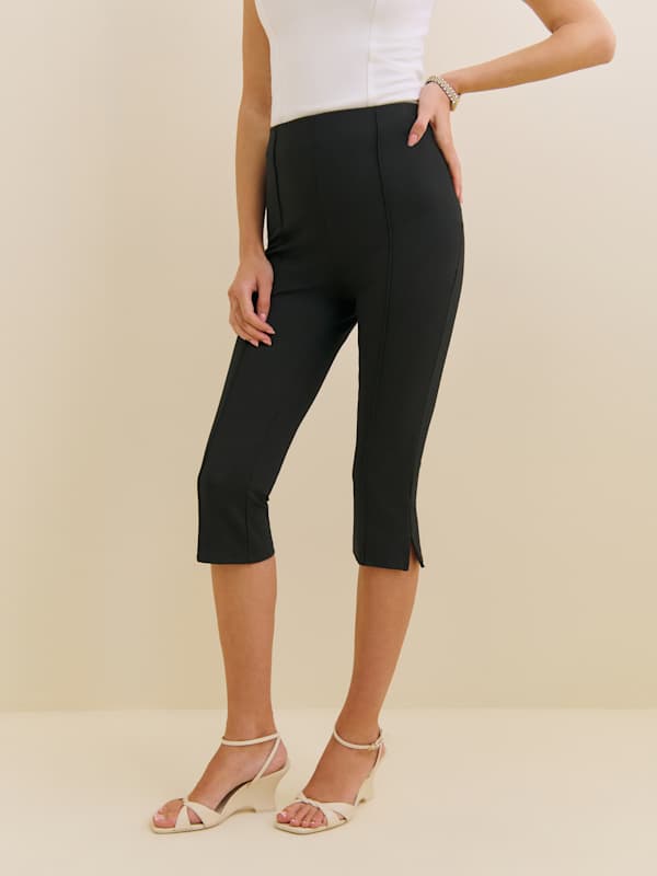 Gusta Knit Cropped Pant - Black