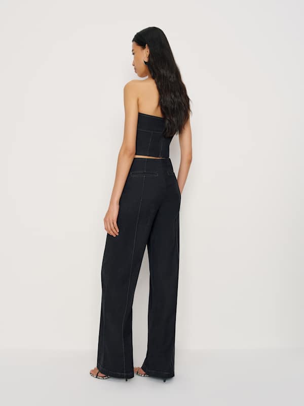 Kamila Denim Top - Black