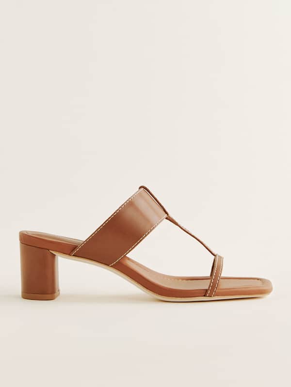 Sardinia Heeled Sandal - Pecan Leather