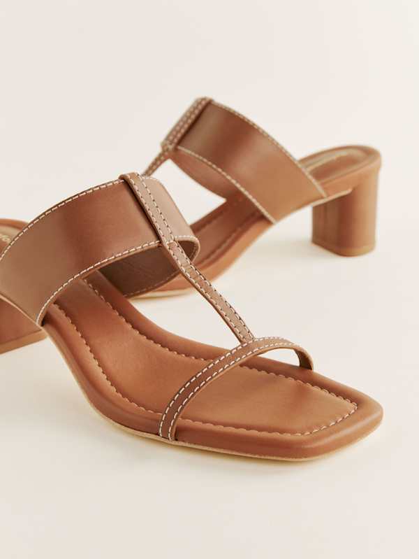 Sardinia Heeled Sandal - Pecan Leather