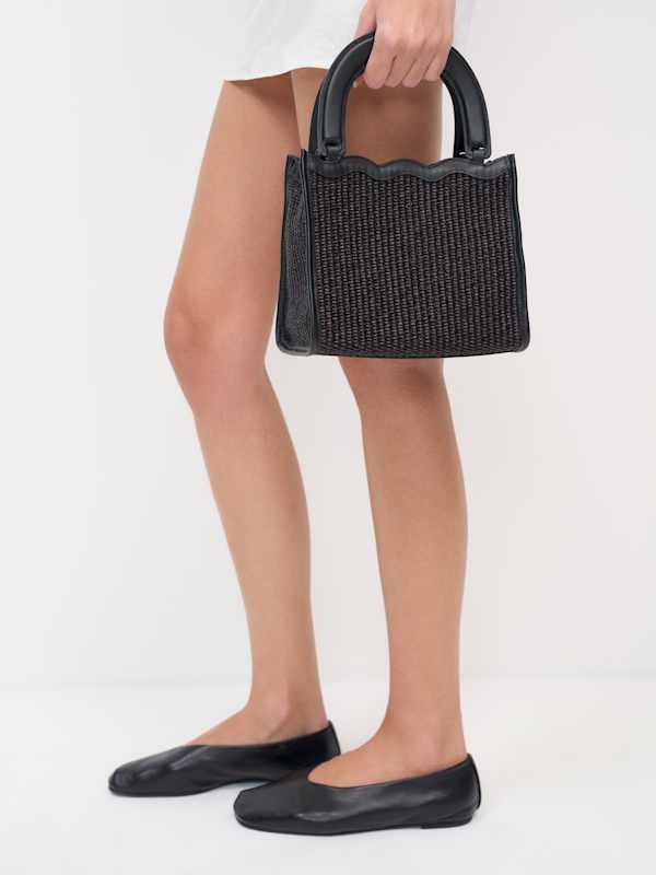 Emma Mini Bag - Black Raffia