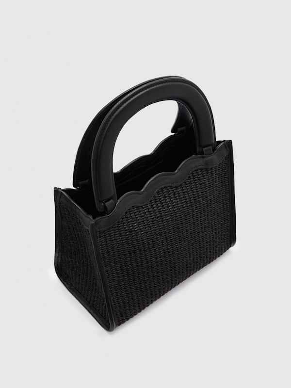 Emma Mini Bag - Black Raffia