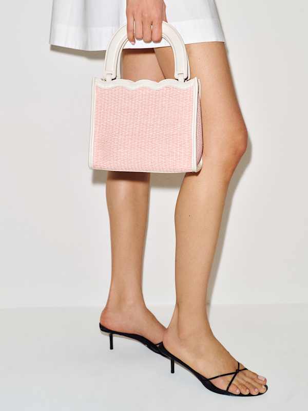 Emma Mini Bag - Powder Pink Raffia