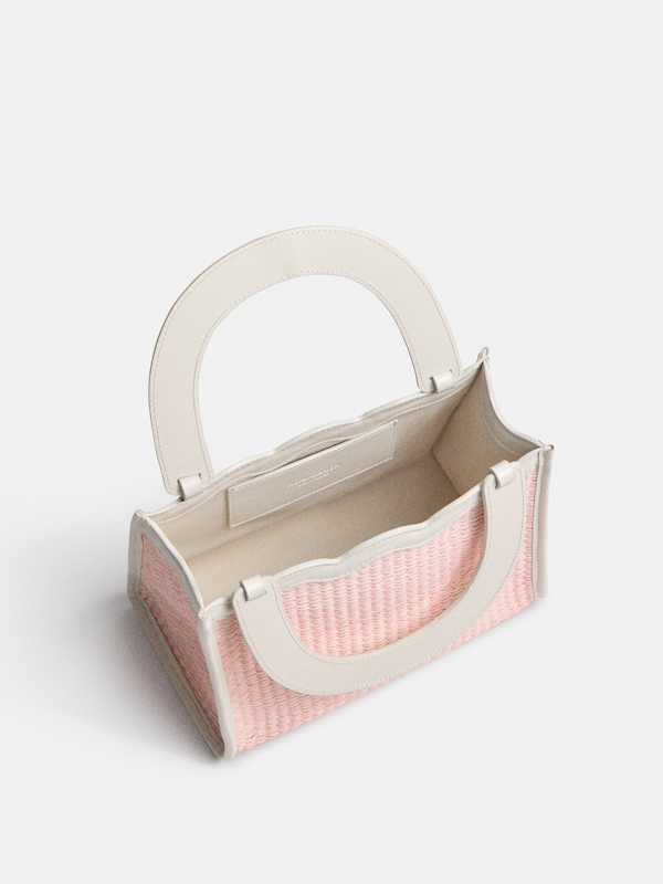 Emma Mini Bag - Powder Pink Raffia