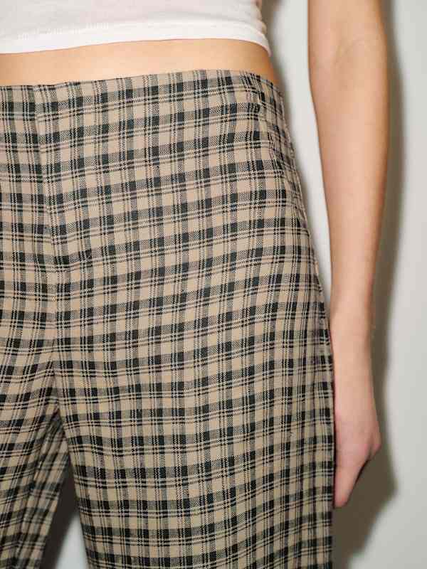 Petites Vida Linen Low Rise Pant - Beacon Check