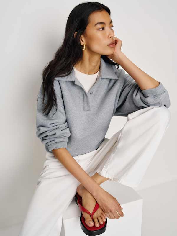 Nico Classic Polo Sweatshirt - Heather Grey