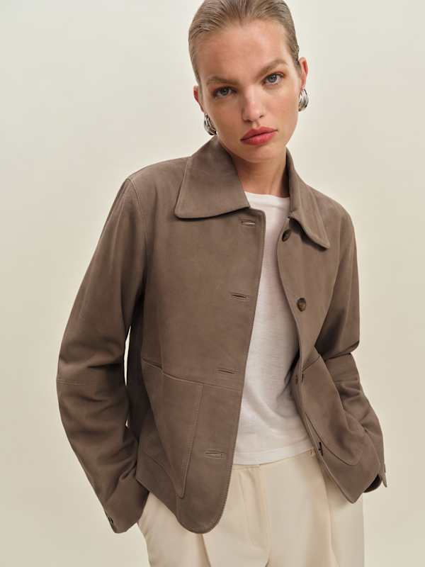 Veda Nell Suede Jacket - Mushroom