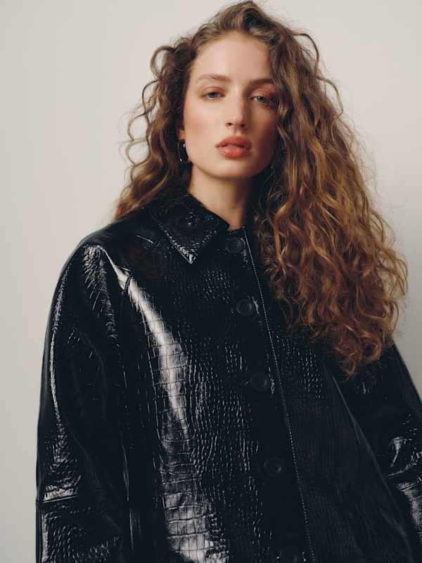 Veda Celine Jacket - Black Patent Croc