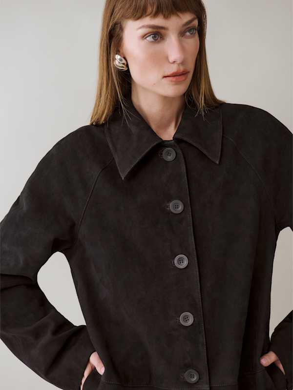 Veda Celine Jacket - Black Suede