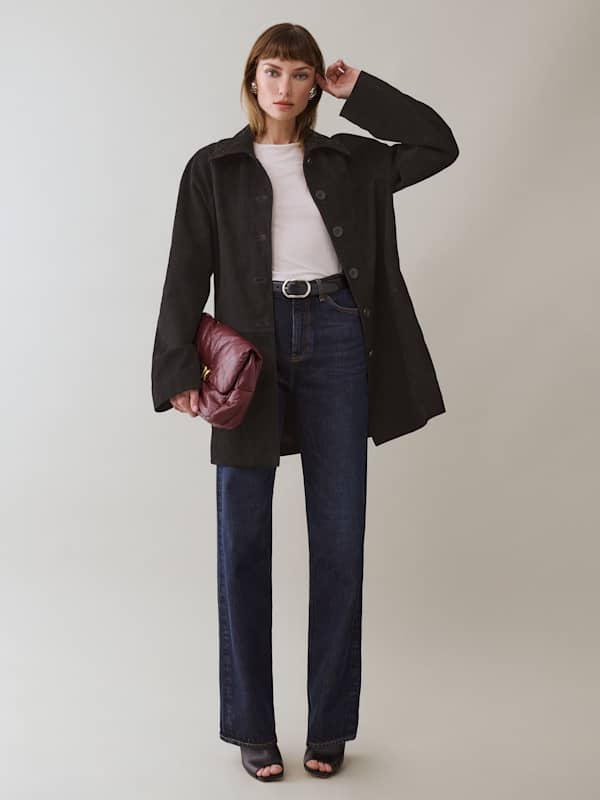 Veda Celine Jacket - Black Suede