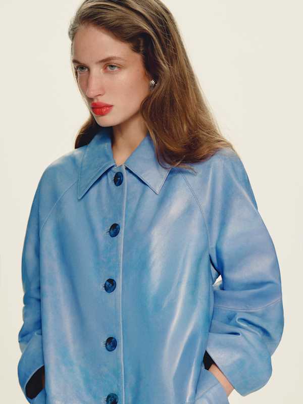 Veda Celine Jacket - Blue Leather