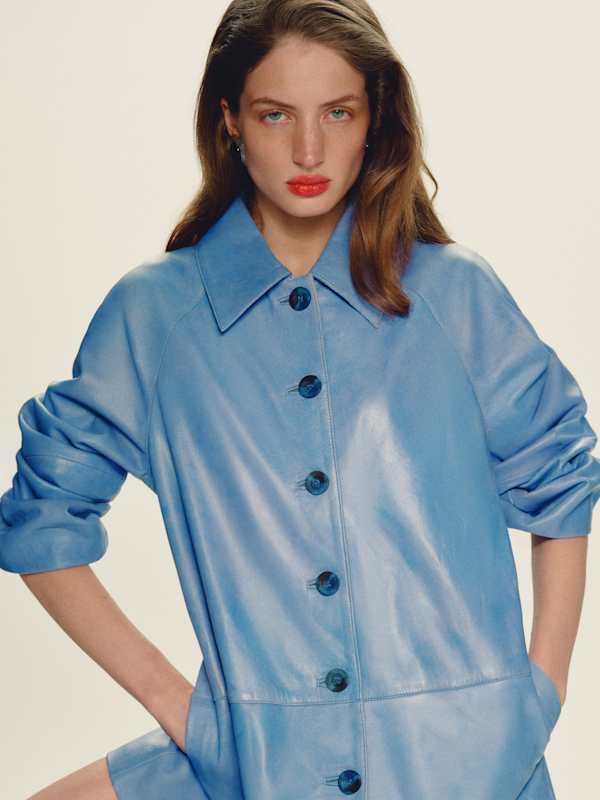 Veda Celine Jacket - Blue Leather