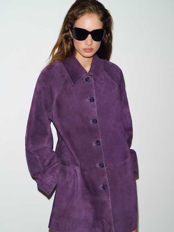 Veda Celine Jacket - Crushed Violet Suede