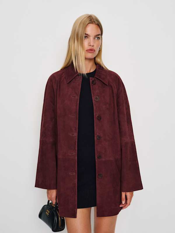 Veda Celine Jacket - Wine Suede