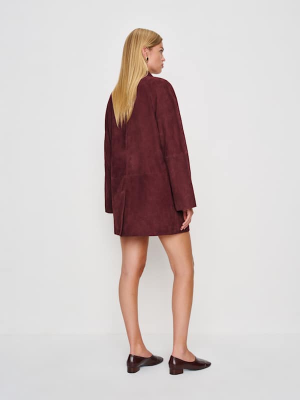 Veda Celine Jacket - Wine Suede