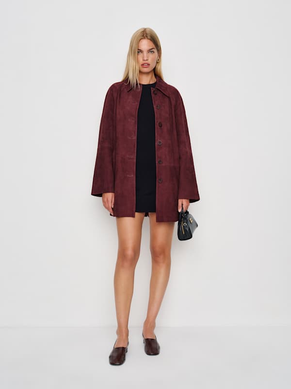Veda Celine Jacket - Wine Suede