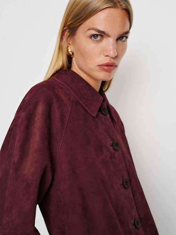 Veda Celine Jacket - Wine Suede