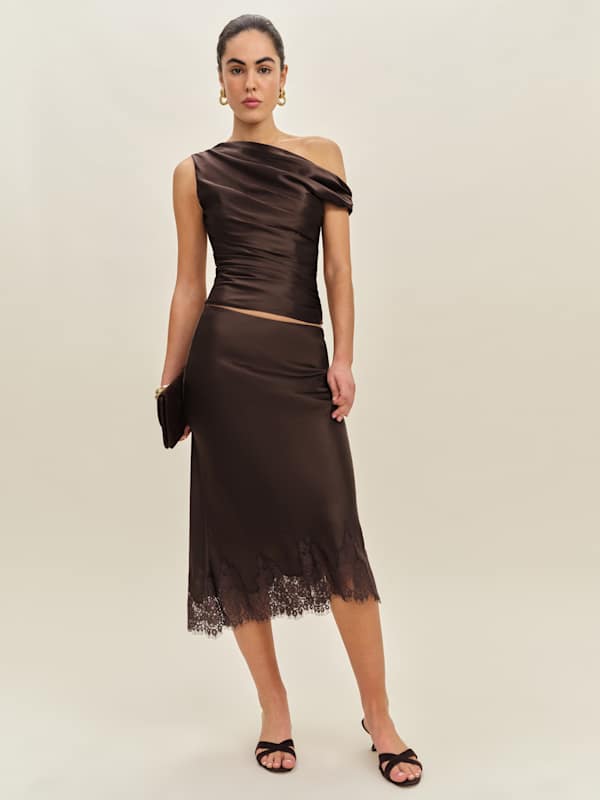 Hera Silk Top - Black Bean