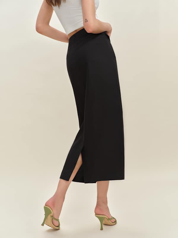 Britt Linen Skirt - Black