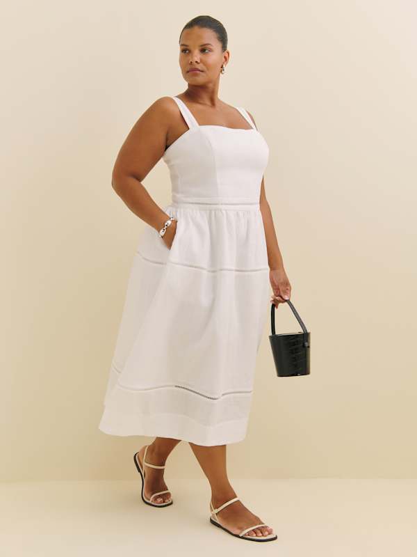 Everett Linen Dress Es - White