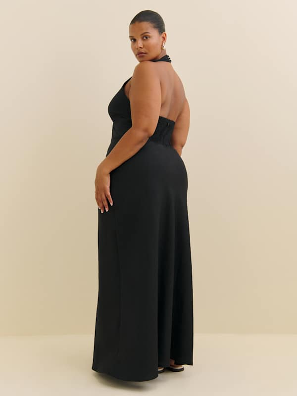 Delilah Linen Dress Es - Black