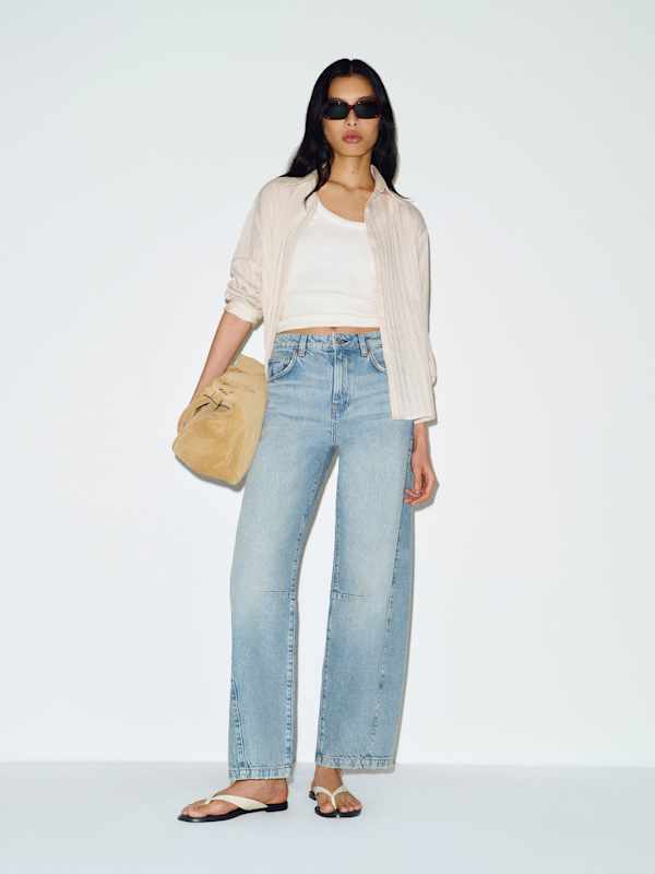 Tyler Mid Rise Barrel Jeans - Allen