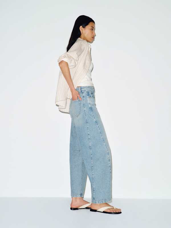 Tyler Mid Rise Barrel Jeans - Allen