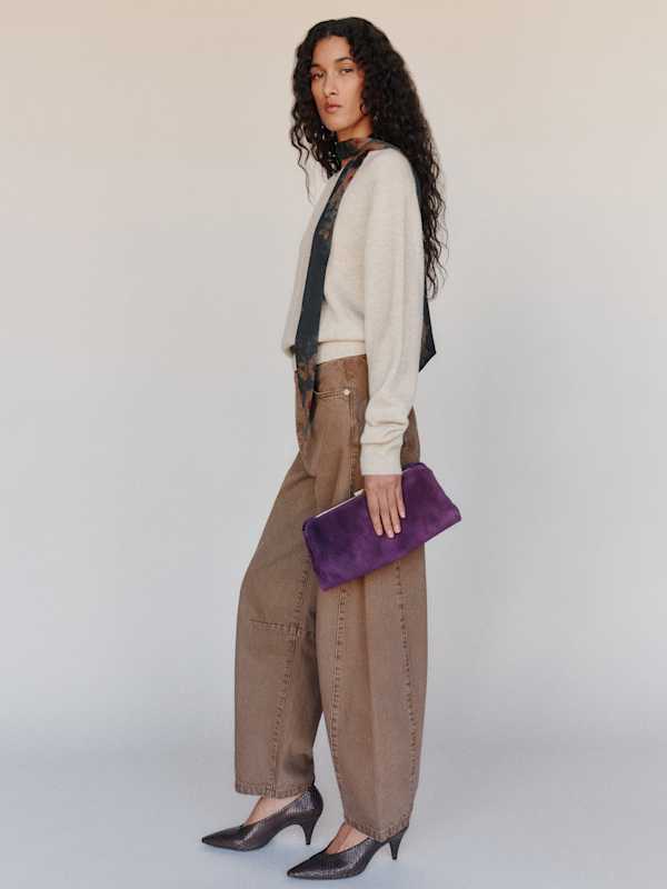 Tyler Mid Rise Barrel Jeans - Morel