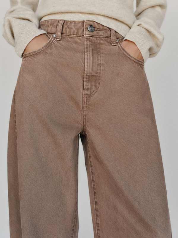 Tyler Mid Rise Barrel Jeans - Morel