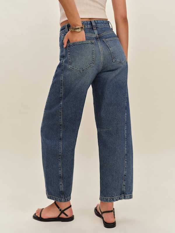 Tyler Mid Rise Barrel Jeans - Mountain