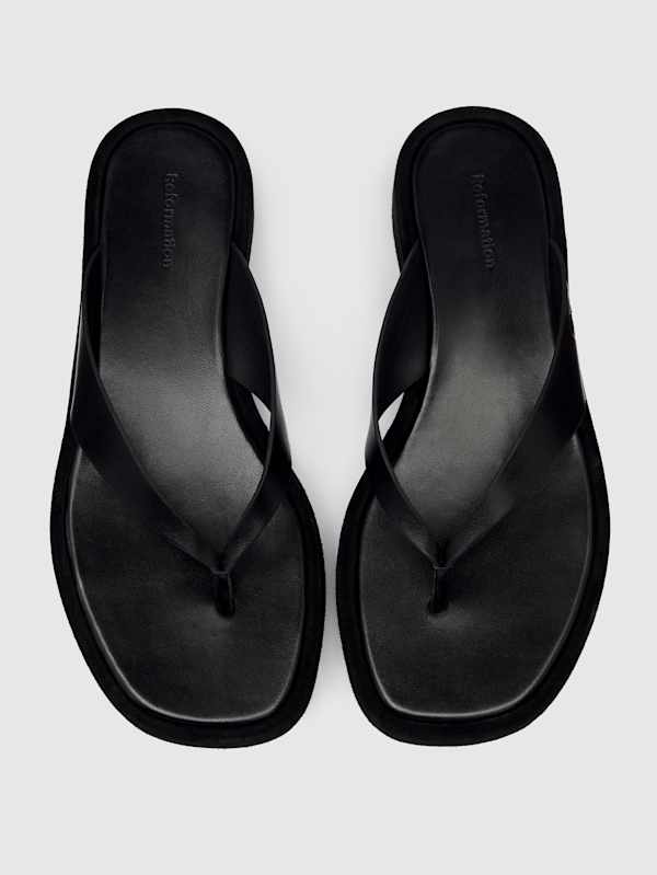 Eden Platform Thong - Black Suede Leather
