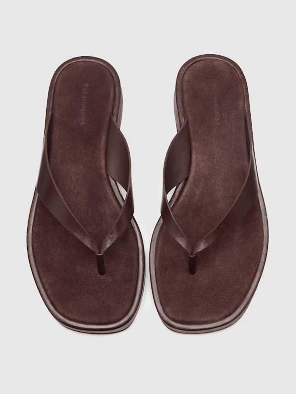 Eden Platform Thong - Espresso Leather Suede