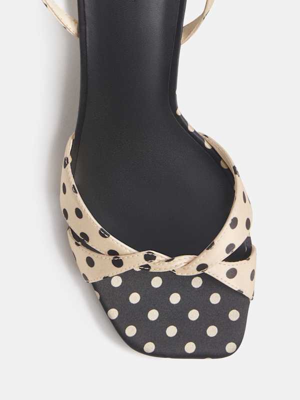 Margo Wedge Sandal - Polka Dot Satin
