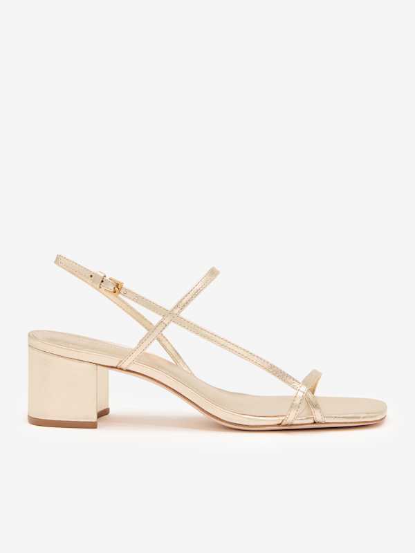 Serenity Block Heeled Sandal - Gold