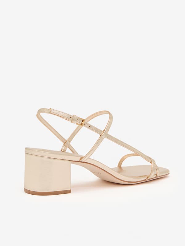 Serenity Block Heeled Sandal - Gold