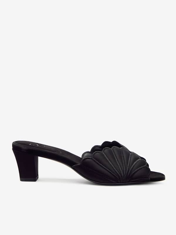 Waldena Block Heeled Mule - Black