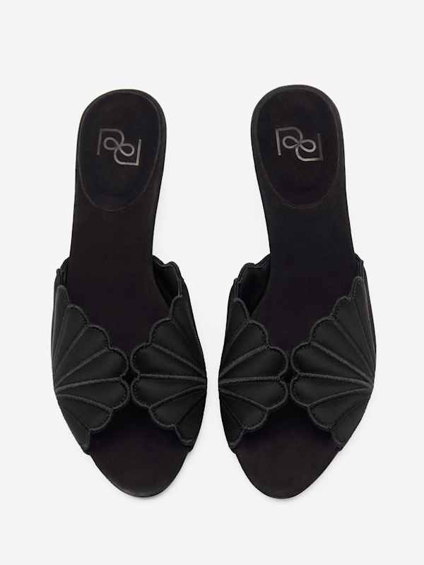 Waldena Block Heeled Mule - Black