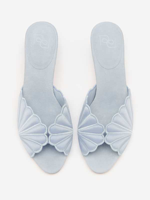 Waldena Block Heeled Mule - Mist Satin