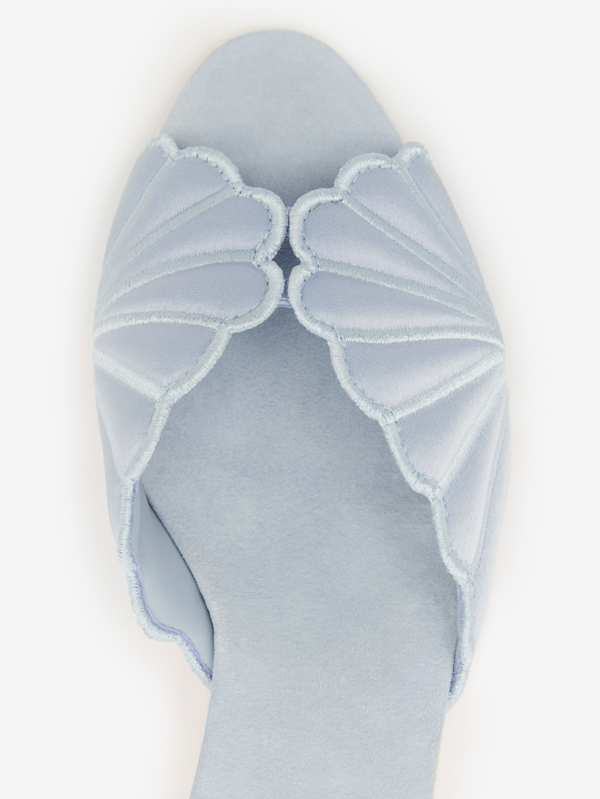 Waldena Block Heeled Mule - Mist Satin