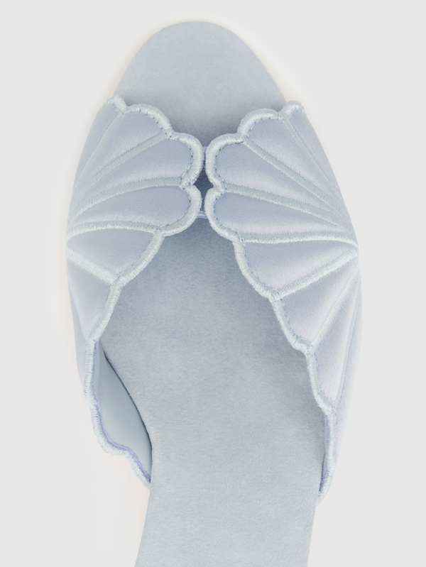 Waldena Block Heeled Mule - Mist Satin