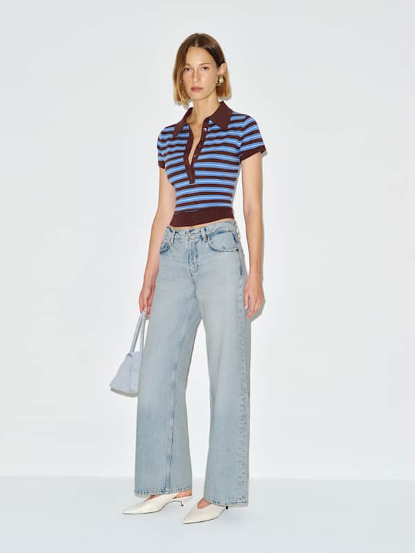 Pull polo en coton Bentley - Mahogany Multi Stripe