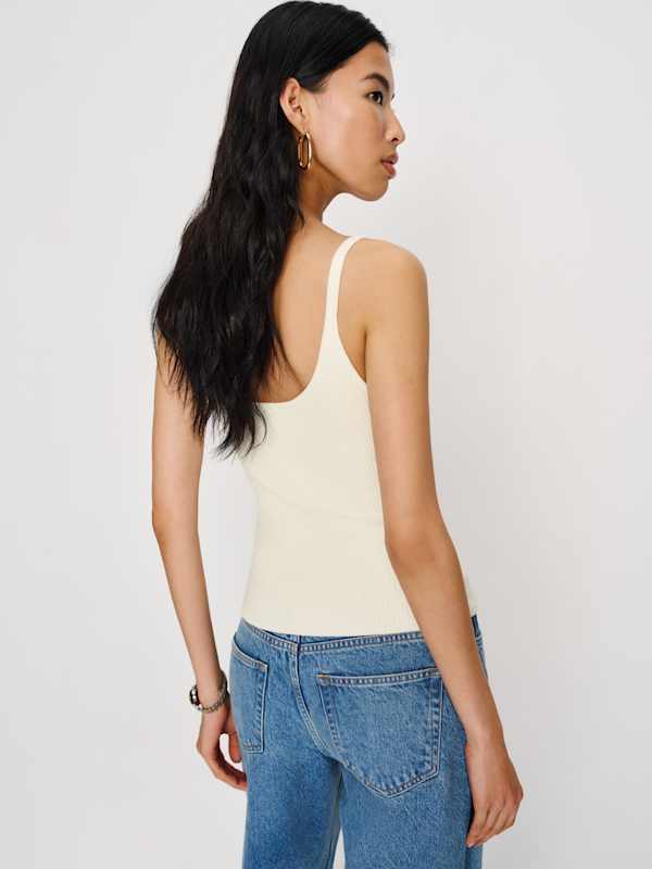 Eloise Cotton Sweater Tank - Fior Di Latte
